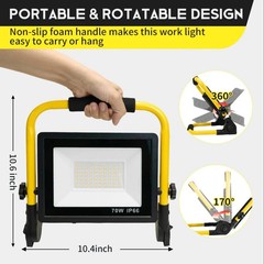 10000LM LED Work Light Portable 5FT Cord IP66 Waterproof Flood Light Outdoor New