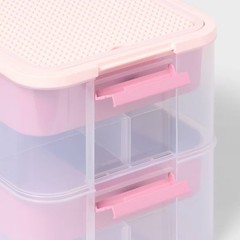 3.9gal Building Brick Play Latching Stacking Storage Pink
