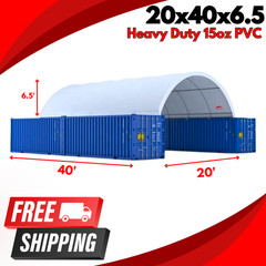 20’x40′ (15 oz PVC) Upgraded Shipping CONTAINER MOUNTED Fabric canvas Shelter