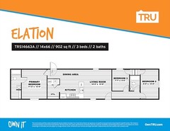 2023 Elation by TRU 902 sq ft 3 beds 2 baths