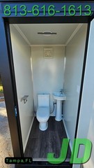 Premium All Steel Frame HD Portable Bathroom Restroom Double Stall Toilet New
