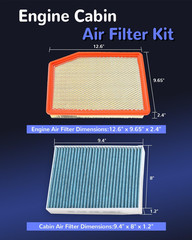 Cabin & Engine Air Filter Set Fits Compatible with Silverado Suburban 2021
