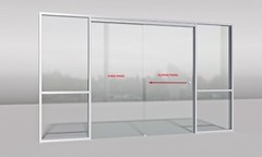 CGP Single-Slide Door System, Glass Aluminum Wall 13′ x 8′, Black