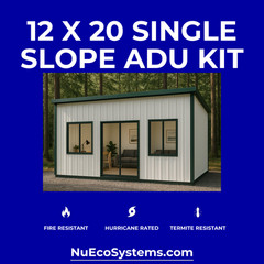 U.S. Made Steel Backyard Office Granny Flat Tiny Home Kit with Patio
