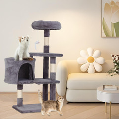 | 36″ Cat Tree Tower | Light Gray | Multi-Level Indoor Activity Center with Sisa