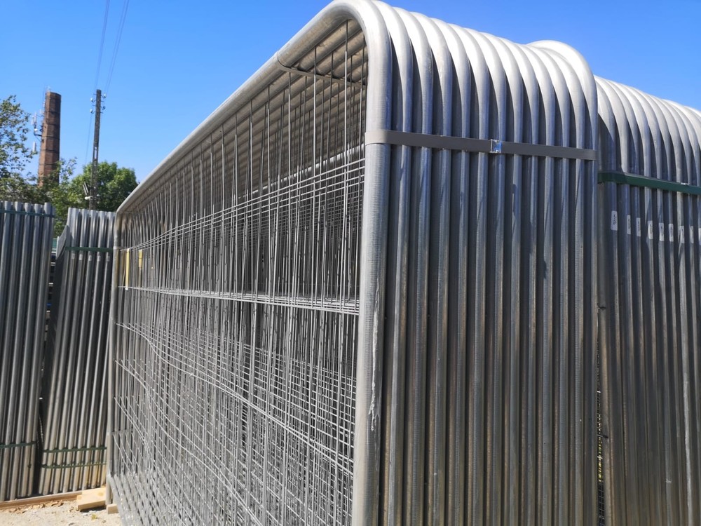 Set of 60 | Construction fence with round corners | 3.5 x 2.0 m | Mobile fence