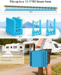 PAULINN 15FT RV Camper Sewer Hose Support, Height Adjustable Sewer Hose Support