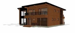 MODERN WOODEN HOUSE KIT #LH-219 ECO FRIENDLY WOOD PREFAB DIY BUILDING CABIN HOME