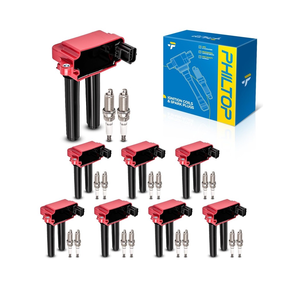 PHILTOP Ignition Coil Pack and Iridium Spark Plugs Fits for Ram 2011-2022 150…