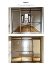 Office Partition/Glass Aluminum Walls w/Doors DEINSTALLATION & REMOVAL REQUIRED