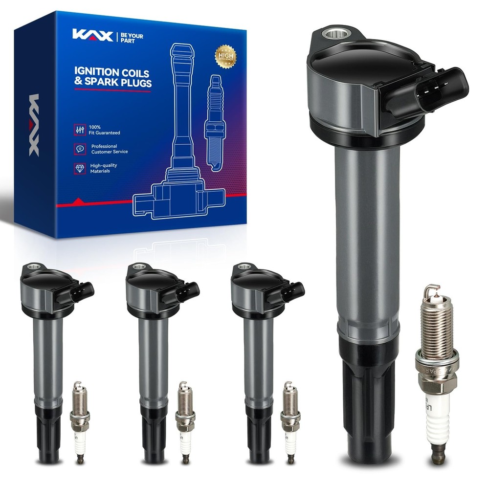 KAX 4x UF487 Ignition Coil Pack and 5018 Iridium Spark Plug Set, Fit for Toyo…