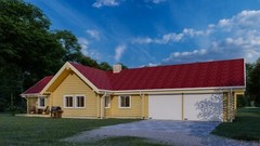 LOG CABIN HOME shell kit logs 1368 sq.ft , 1940 with garage