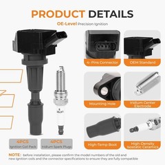 Autoexact Ignition Coil Packs and Iridium Spark Plugs Set Fit for H… Fast Ship