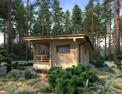 LOG HOUSE KIT #LH-50.9 ECO FRIENDLY WOOD PREFAB DIY BUILDING CABIN HOME MODULAR