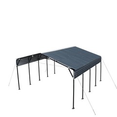 Galvanized Steel Carport 20’x20′, 10′ Open Sidewalls