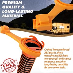 TonGass RV Sewer Hose Wrench 2-Pack Orange