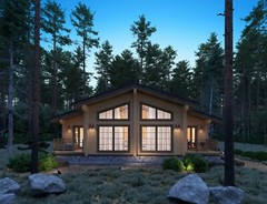 1440sq.ft LOG HOUSE KIT #LH-135 ECO FRIENDLY WOOD PREFAB DIY BUILDING CABIN HOME