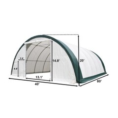 W40’xL80’xH20′ Single Truss Arch Storage Shelter 11OZ PE Canvas Building Shelter