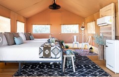 SAFARI TENT FOR GLAMPING 13’8”x21’with 6’6” porch From HORIZON lodges 7’ Walls