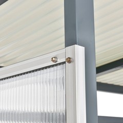6’5″x3’8″x7′ Bus Smoking Shelter Flat Roof 3-Side Open Front W/Green 5 Gallon