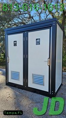 Premium All Steel Frame HD Portable Bathroom Restroom Double Stall Toilet New