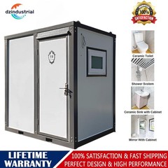 Portable Outdoor Mobile Toilet Restroom w/ Sink Shower Curtain Bathroom