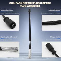 6PCS UF359 Ignition Coil with 12 Iridium Spark Plug and Wire Set | Compatible…
