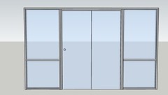 CGP Single-Slide Door System, Glass Aluminum Wall 13′ x 8′, Clear Anodized