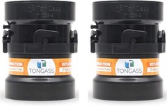 2 x Combo Pack RV Sewer Hose Fitting Adapter – PVC Connection 3 inches, Black
