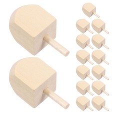 15Pcs Unfinished Wood Dreidels DIY Hanukkah Wooden Spinning Tops Light Yellow