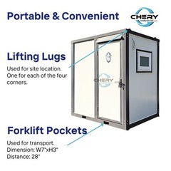 Chery Private Toilet Stalls w/ Shower Curtain Mobile Toilet Portable Restrooms