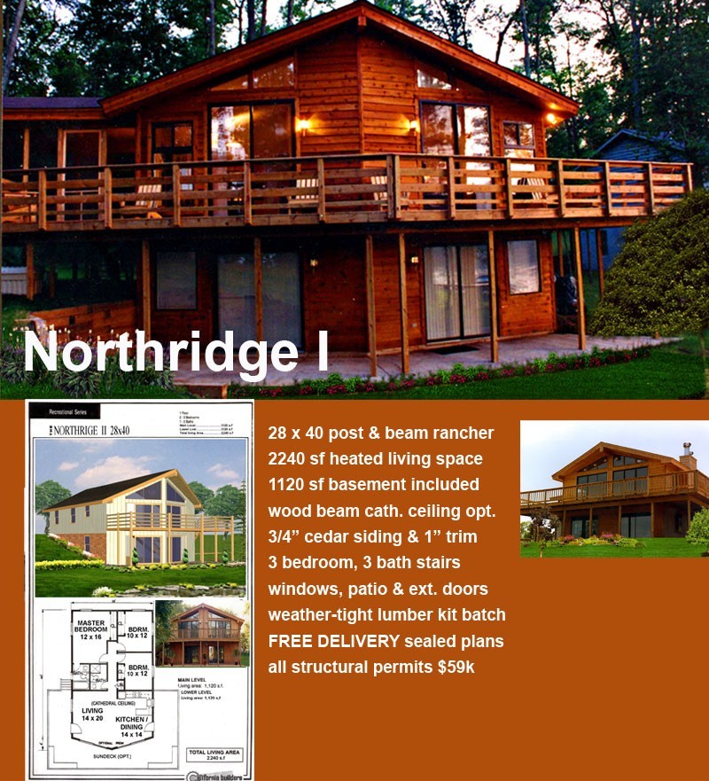 The Northridge I, wood shell Kit Lumber batch. FREE Del. Continental USA!!
