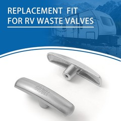 RV Waste Water Valve Handles Replacement Fit for 1 1/2″，2” and 2 Pack, Silver