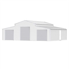 42’x30’x13′ Metal Garage Shed Barn Outdoor Storage Heavy Duty Galvanized Steel
