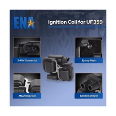 ENA Set of 6 Ignition Coil with 12 Iridium Spark Plug and Wire Set Compatible…