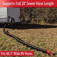 Beech Lane 20 Foot RV Sewer Hose Support with Clip On Accessory 20 FT, Black