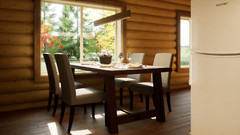 LOG CABIN HOME shell kit logs 1266 sq.ft 36′ x 24′ with loft and porch