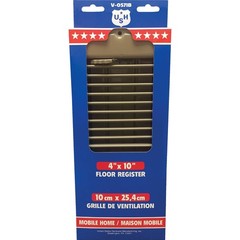United States Hardware 4 In. x 10 In. x 1-5/16 In. Brown Steel Floor Register