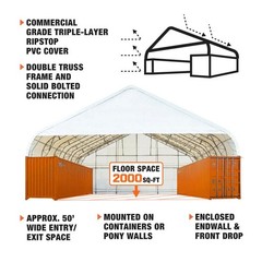 50x40ft Double Truss PVC Shelter 32oz Heavy Duty Cover Container Drop