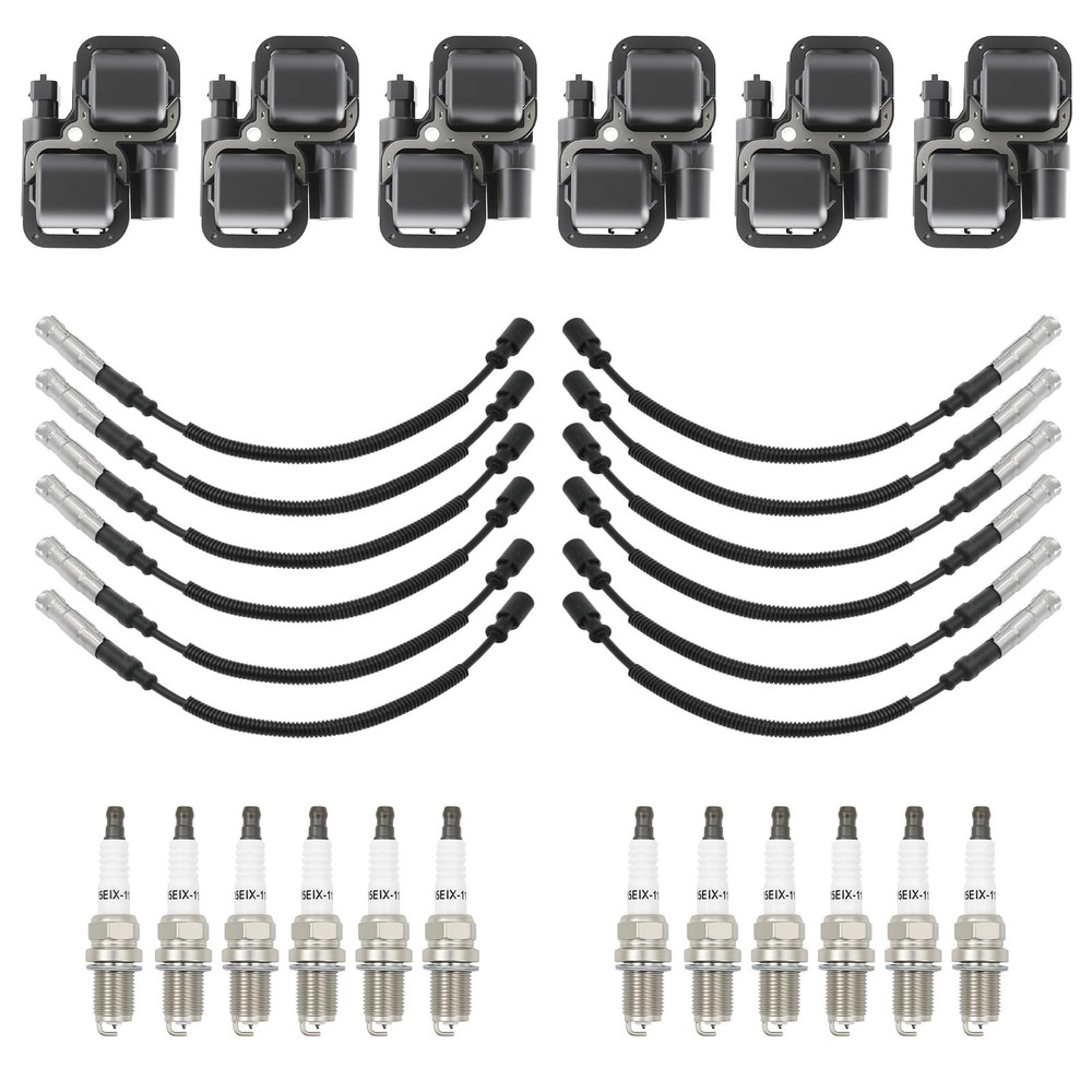 6PCS UF359 Ignition Coil with 12 Iridium Spark Plug and Wire Set | Compatible…