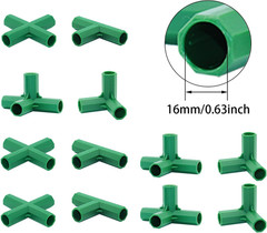 16PCS 16MM Heavy Duty Greenhouse Frame Connectors for Trellis and Gardening