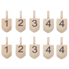 10 Pcs Festive Wooden Top Dreidel Craft Decor Chanukah Party Favor Dreidels