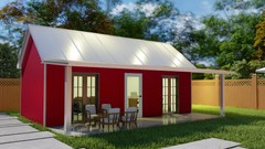 Galvanized Steel Backyard Office Granny Flat Tiny Home Kit Front Porch