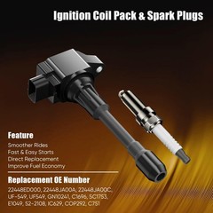 Ignition Coil Pack and Iridium Spark Plug for 2007-2019 Nissan Altima Cube Ro…