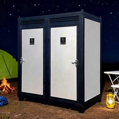 Two-Person Restroom Mobile Toilet Cabin Outdoor Restroom w/ Light Sink Vent Fan