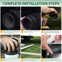 Ustinian RV and Camper Sewer Waste Plumbing 18.31″L x 12.17″W, Black