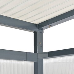 6’5″x3’8″x7′ Bus Smoking Shelter Flat Roof 3-Side Open Front W/Green 5 Gallon