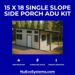 U.S. Made Steel Backyard Office Granny Flat Tiny Home Kit with Patio