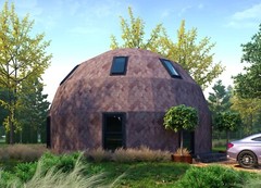 MOON HOUSE 33′ DIAM DOME FRAMING KIT 986 sq.ft WOOD PREFAB DIY HOME PREFAB