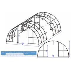 W40’xL80’xH20′ Single Truss Arch Storage Shelter 11OZ PE Canvas Building Shelter